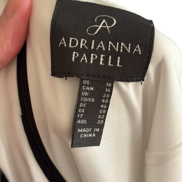 Adrianna Papell NWT Floral Square Neck Scuba Knee Length Sheath Dress Size 16 - Picture 10 of 11